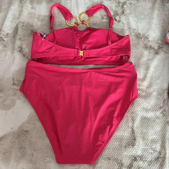 Bleu by Rod Beattie Ring-Neckline Bikini Top and Bottom Size 10 - Picture 7 of 9